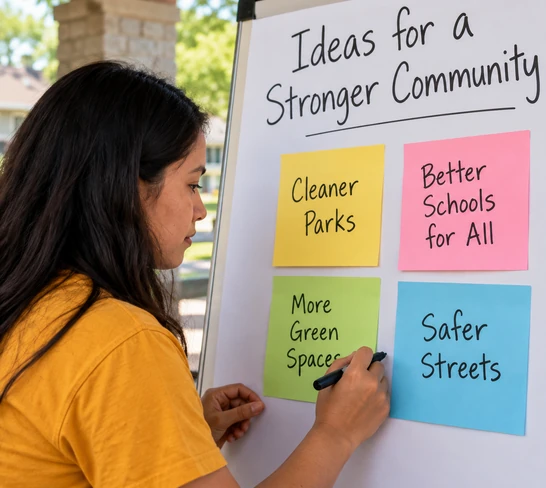 Community workshop collecting ideas for local improvement
