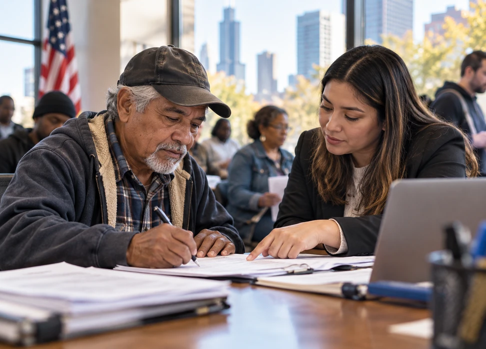 Social Security paperwork and employment records.