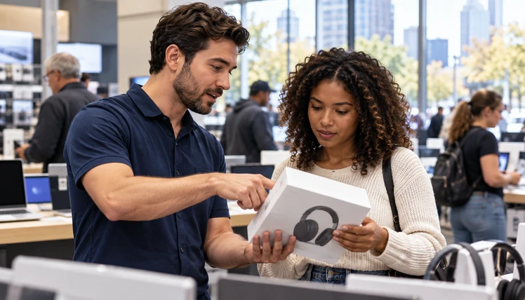 Consumers reviewing product information while shopping in the United States