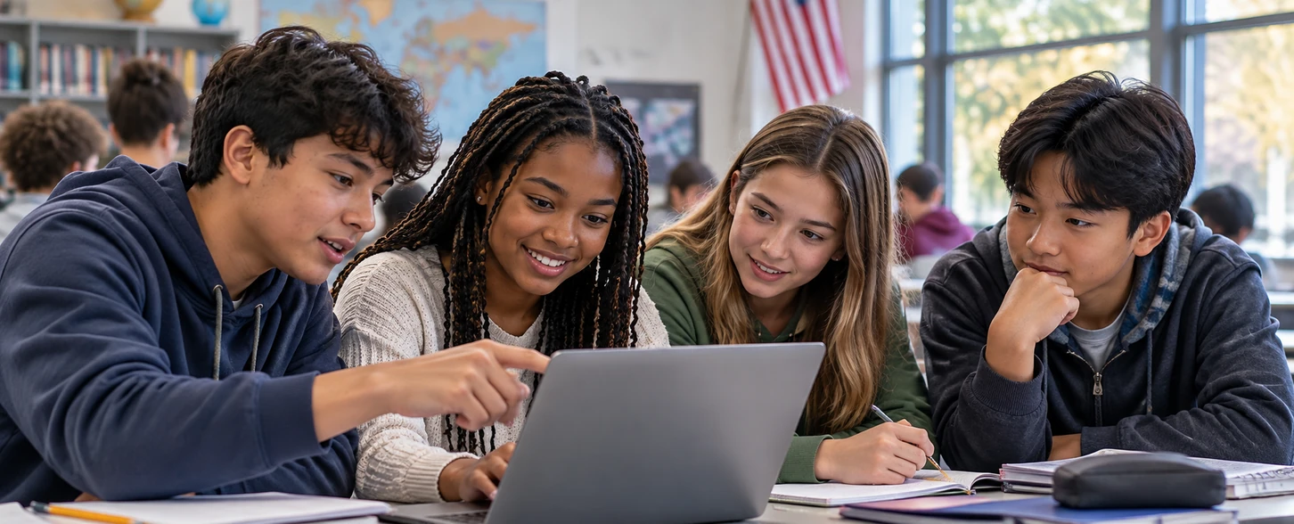 American students collaborating in an inclusive learning environment