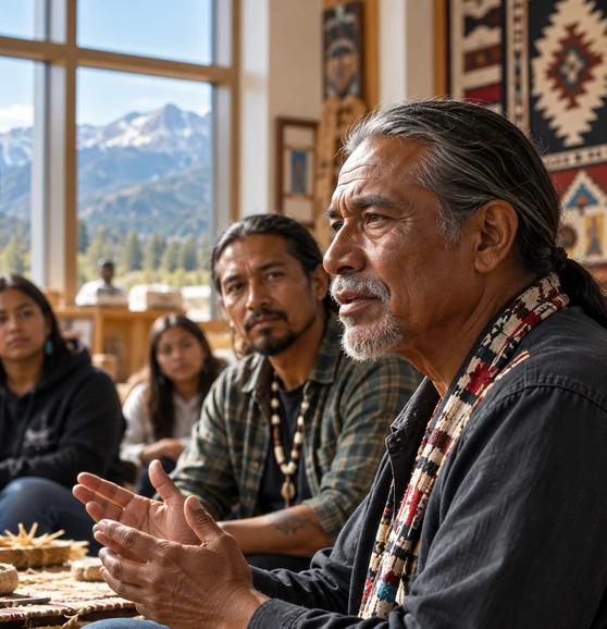 Native American cultural identity in an American setting.